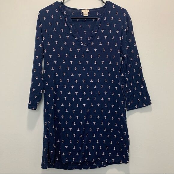 J Crew Navy Nautical V Neck Swim Cover Up Size XS - Picture 1 of 4